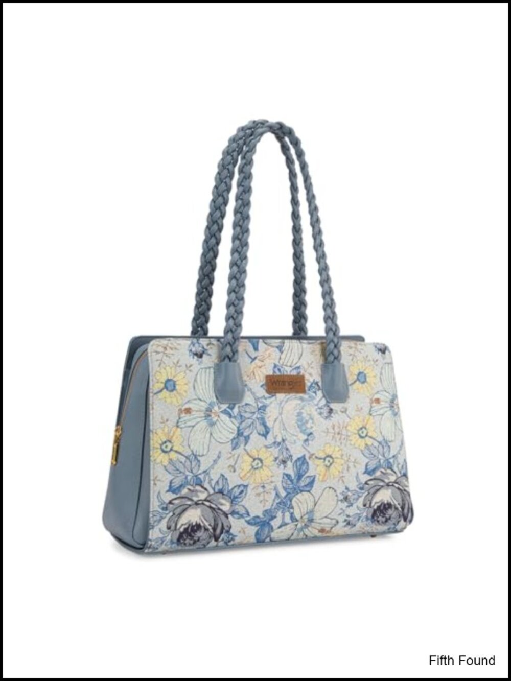 Wrangler Floral Print Braided Satchel Bag Western Tote Purse PU Leather